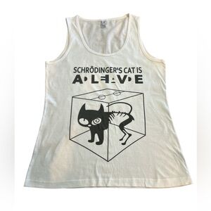 Women's Tank Top, White and Black, Size XL